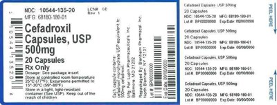 Cefadroxil Capsules Usp, 500 mg-20pack (Label Cefadrpoxil Caps 500mg Bpi(10544 135 20) Lupin(68180 180 01) Rev1)